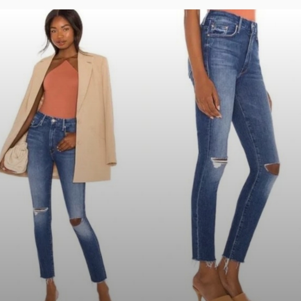 MOTHER High Waisted Ankle Fray in Furiously Happy
